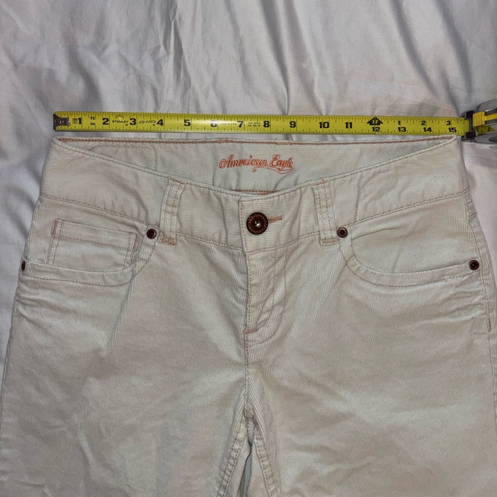 Vintage Y2K American Eagle Corduroy Mid-Rise White Pants - Picture 11 of 13